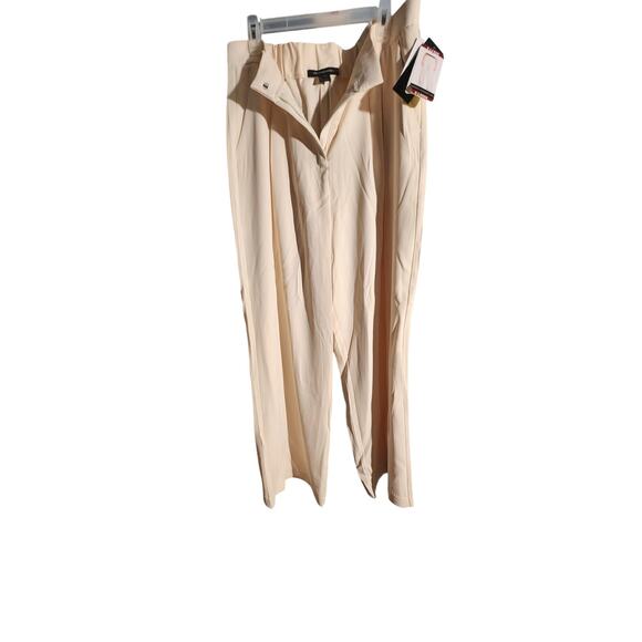 NWT French connection Pleated Trousers Womens size XL wide leg Cream - Picture 1 of 5
